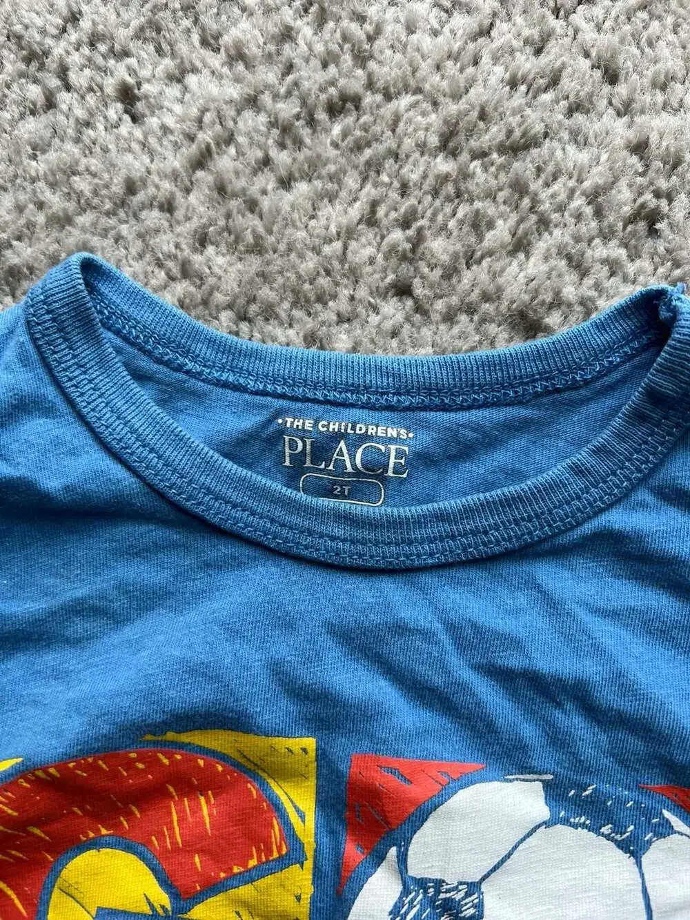 (#28) The Children's Place Boys Short Sleeve Soccer GOAL T-Shirt Blue Size 2T